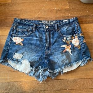 American Eagle Outfitters— Embroidered Vintage High-rise Festival Shorts